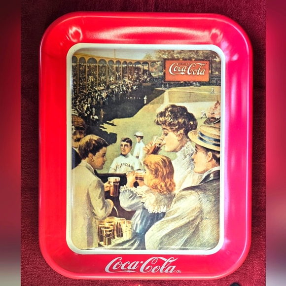 Coca Cola Company Baseball Themed Metal Serving Tray -  1989 - Picture 3 of 4